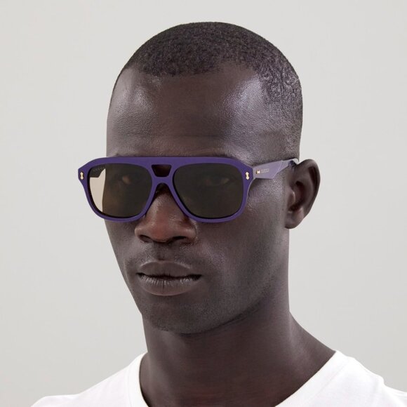 NEW GG1263S 005 GUCCI VIOLET PILOT UNISEX GUCCI SUNGLASSES - Picture 3 of 13